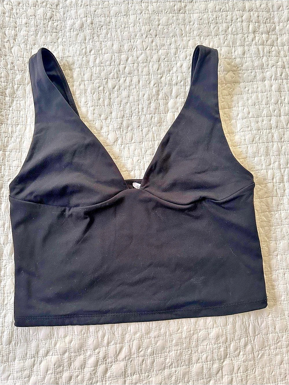 Garage Sleek V-Neck Cami Top Black Crop Top Small